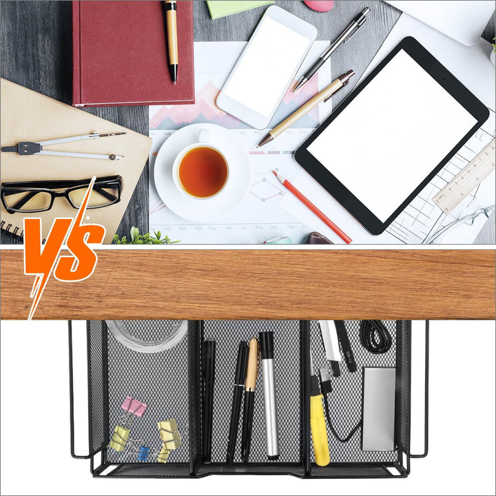 QWORK® schublade unter schreibtisch, Schubladen Organizer für Schreibtisch & Schminktisch, Versteckt