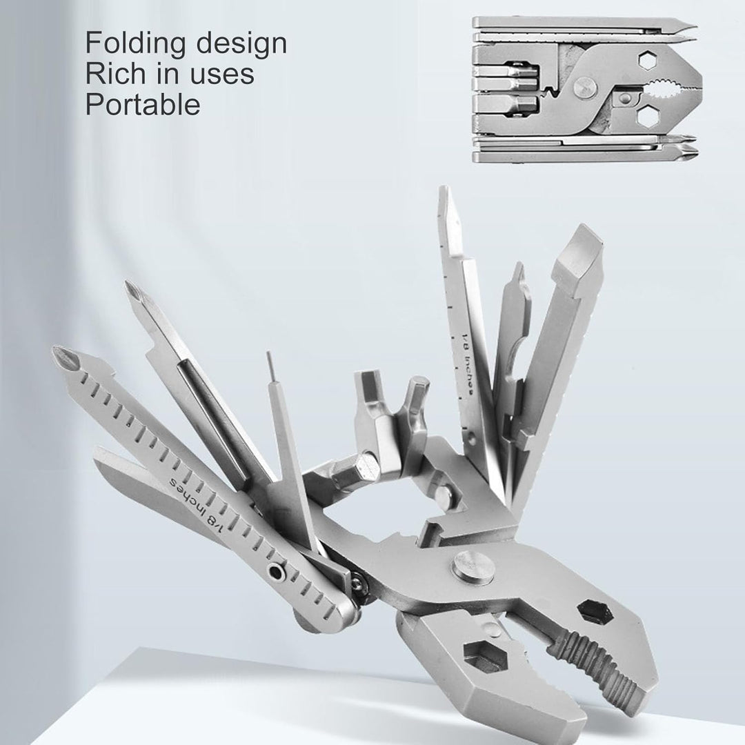 Kompakte Zange, Multitool, Schlüsselanhänger-Werkzeug, Faltbares Taschenwerkzeug aus Edelstahl mit S