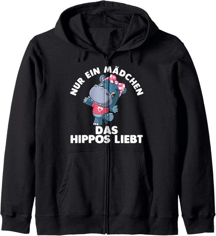 Nilpferd Hippo Mädchen Safari Flusspferd Kapuzenjacke