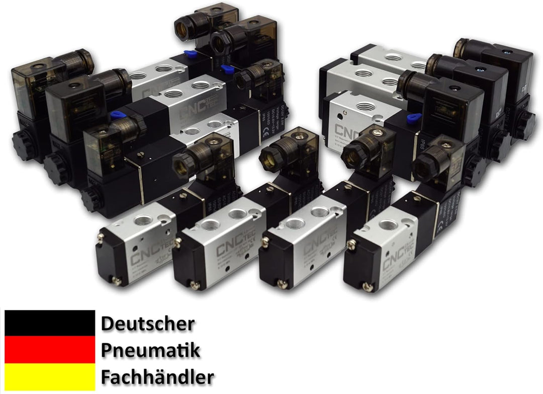 Pneumatik Magnet- Wegeventil 5/3 Wegeventil 1/8" 12 Volt (5/3 Wege 1/8" 12 Volt DC) Elektromagnetven