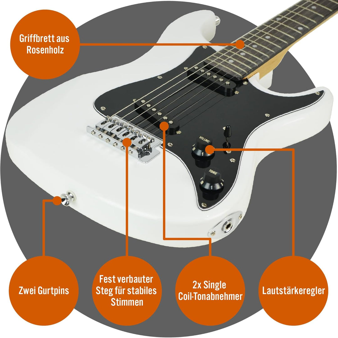 3rd Avenue XF 3/4 Grösse E-Gitarre Ultimate Kit mit 10W Amp, Kabel, Ständer, Gigbag, Gurt, Ersatzsai