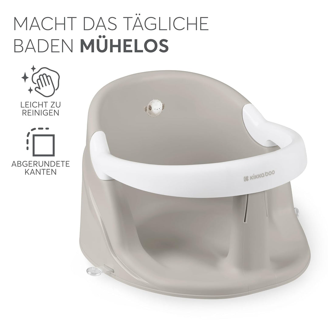 KikkaBoo OCEAN DEEP Baby Badesitz, für Babys ab 6+ Monaten, Ergonomische Badehilfe, Rutschfeste Saug