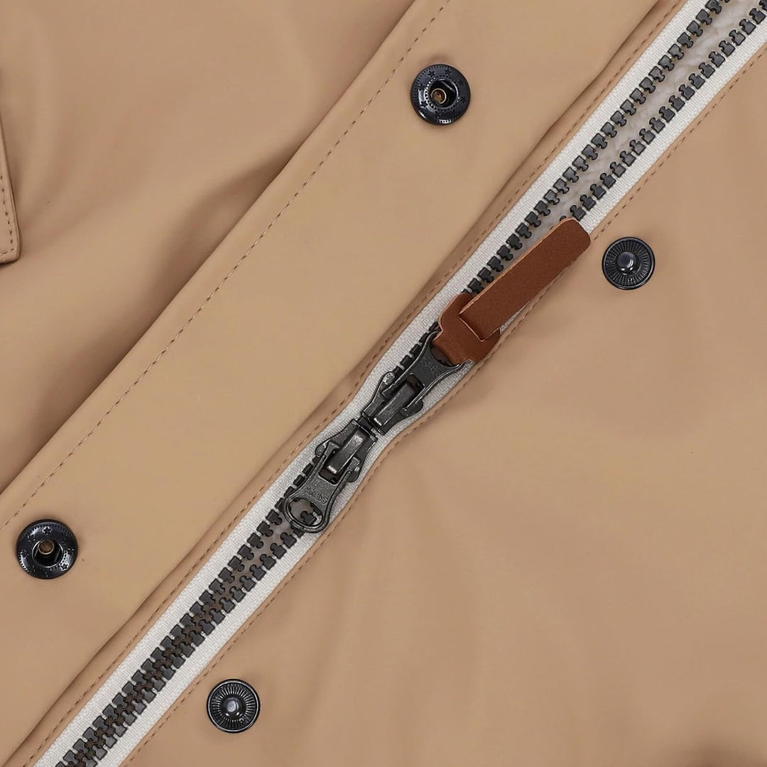 Dry Fashion Damen Regenmantel Malmö - Frauen Regenjacke Jacke mit Kapuze Lang Winddicht Wasserdicht
