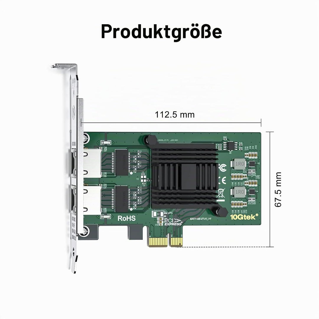 10Gtek 10/100/1000Mbps Gigabit Ethernet PCI Express NIC Netzwerkkarte| mit Intel 82571 Controller| E