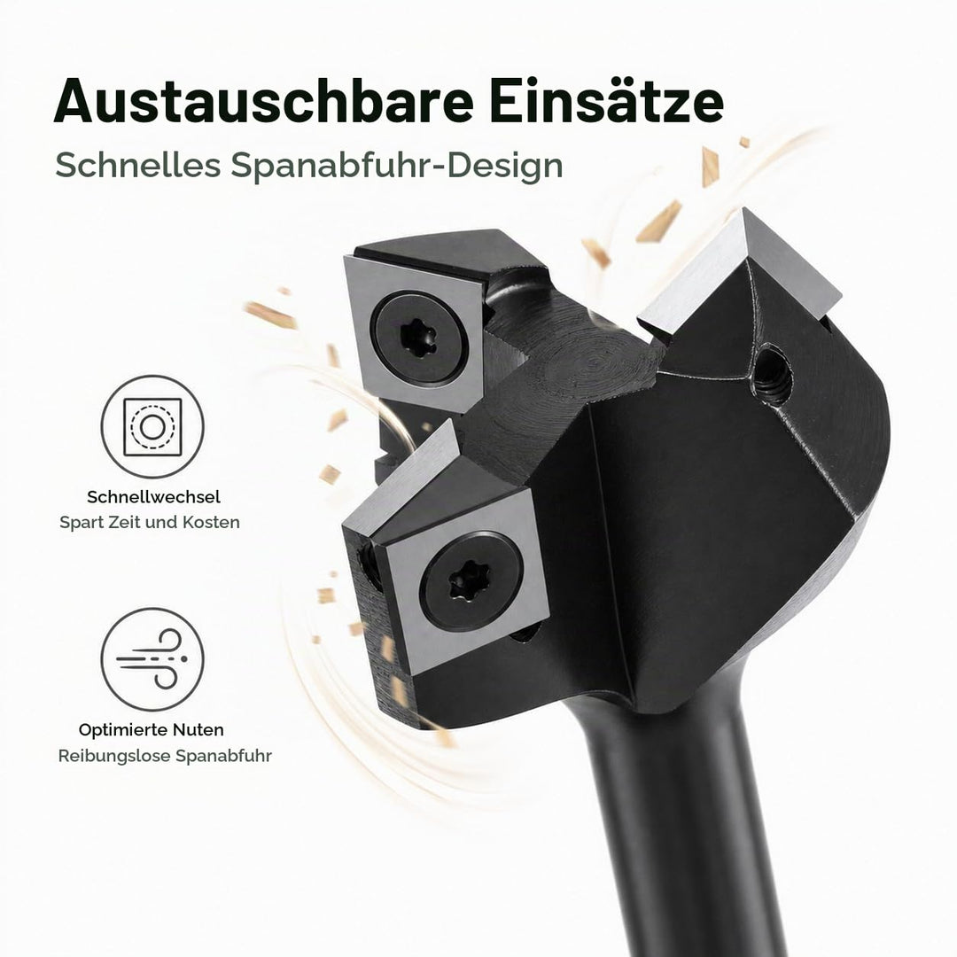 QWORK® Planfräser 8mm Schaft, 35mm Durchmesser Planfräser, Fräser für Oberfräse, Planfräser für Holz