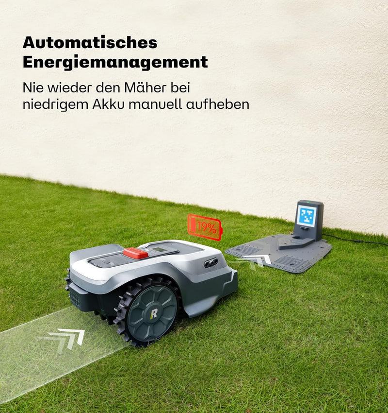 RoboUP Mähroboter T600 ohne Begrenzungsdraht, Mit Upgraded RTK, KI Echtzeitige Hinderniserkennung, I