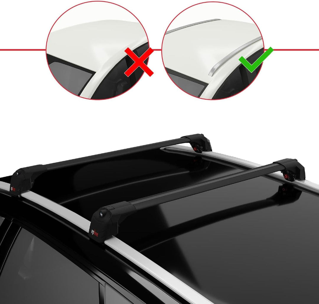 acpar Kompatibel mit Ford KUGA (CX482) 2020-2023 Relingträger ACE-2 Dachträger Gepackträger SCHWARZ