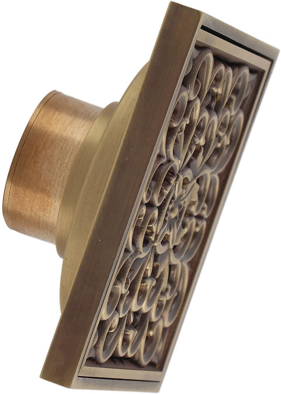 TOPINCN Bodenablauf,10cm Bad Dusche Bodenablauf Antiquität Messing Ablassen Siebdeckel Gitter Quadra