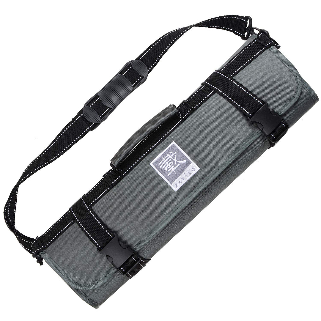 Zayiko Messertasche Kochmesserrolle Kochmesser Roll Tasche mit 13 Fächer für bis zu 12 Messer und ei