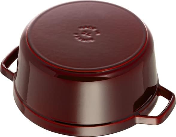STAUB Gusseisen Bräter/Cocotte, Rund 24 cm, 3,8 L, Aromaregen Funktion, Für alle Herdarten geeignet,