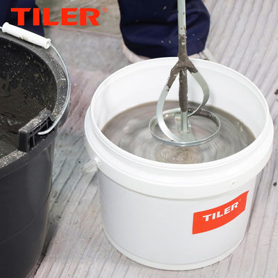 TILER 2er Set Mörtelrührer, Ø 57 x 400 mm，Rührkorb für Lacke, Mörtel und Putze- Verzinkter Stahl Rüh