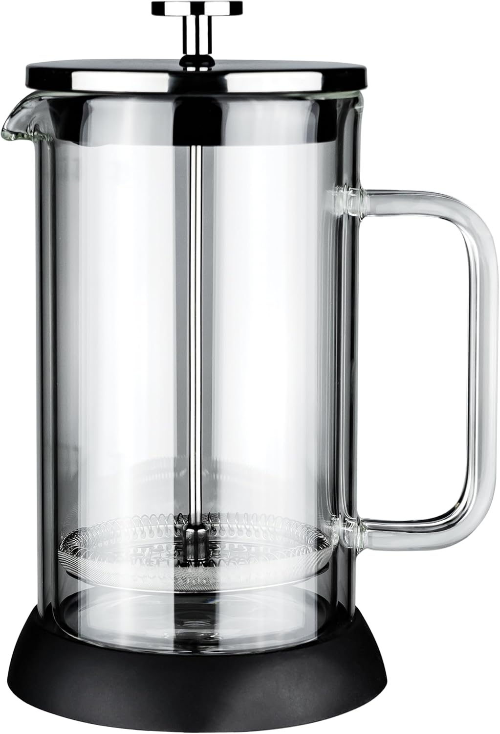 Café Olé Doppio Kaffeebereiter aus doppelwandigem Glas, französische Presse, rutschfester Silikonbod