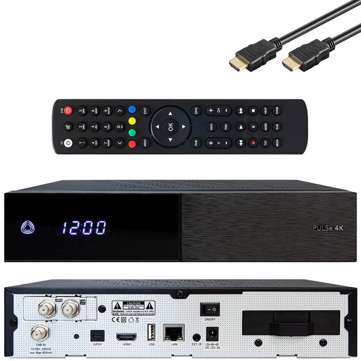 AB Pulse 4K UHD Sat Receiver (2X DVB-S2X Sat, Linux E2, PVR, H.265, HDR10, Ultra HD 2160p, 2 GB RAM