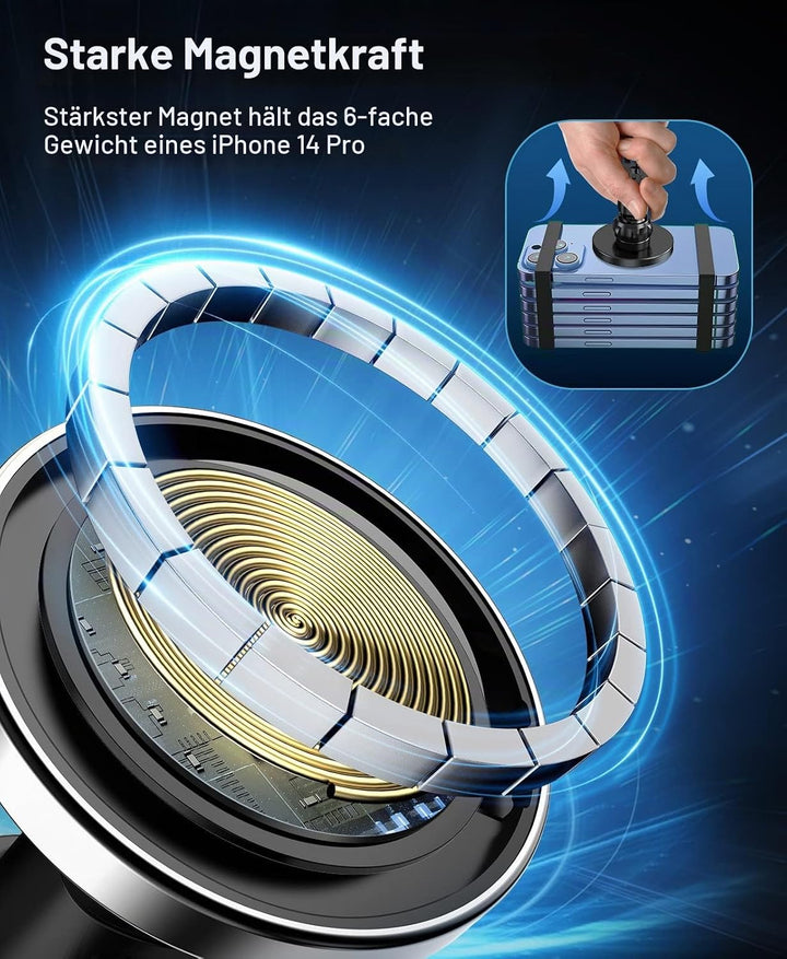Beeasy 15W MagSafe Autohalterung Ladegerät, Magnet Auto Handyhalterung mit Ladefunktion, Kfz Qi Lade