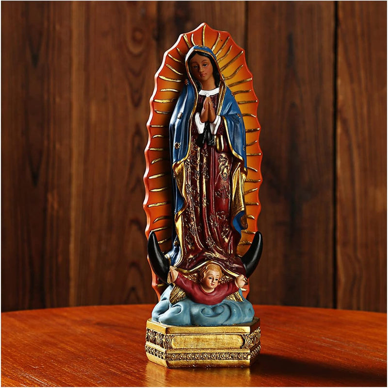 Harzstatue Unserer Lieben Frau von Guadalupe, 20,3 cm Maria Statue Katholisch, Unsere Liebe Frau von