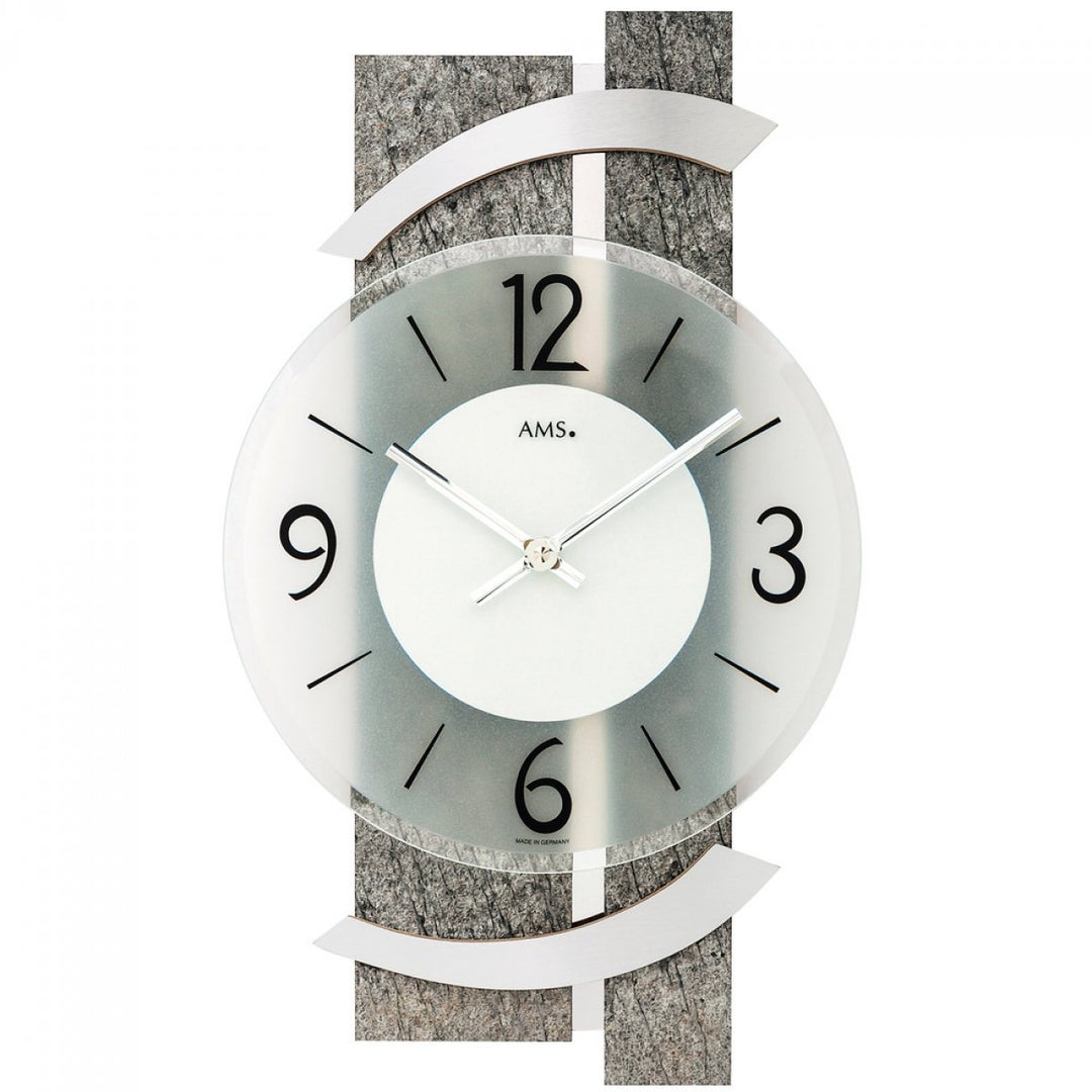Wanduhr Naturstein Alu Auflage AMS 9548