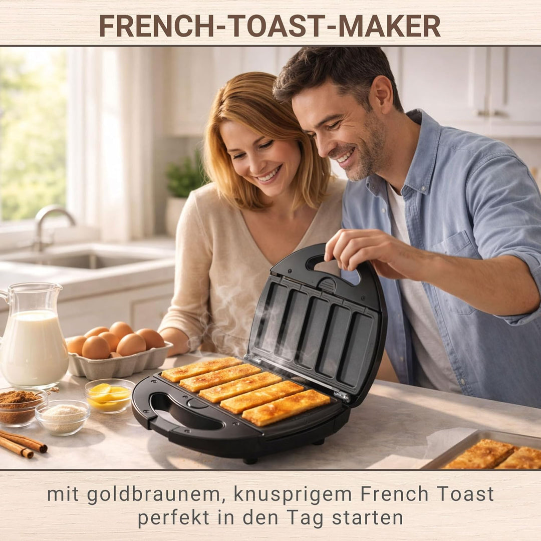 Syntrox Germany French Toast Maker Arme Ritter Chefmaker SM-1300W French Toast mit herausnehmbaren B