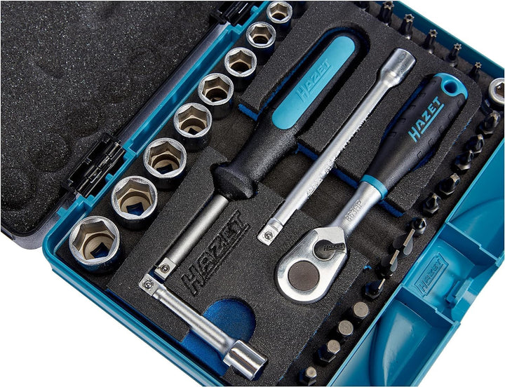 HAZET Profi-Steckschlüssel-Set 853-1 | 36-teilig, mit Profi-Umschaltknarre, verschiedene Bits und St
