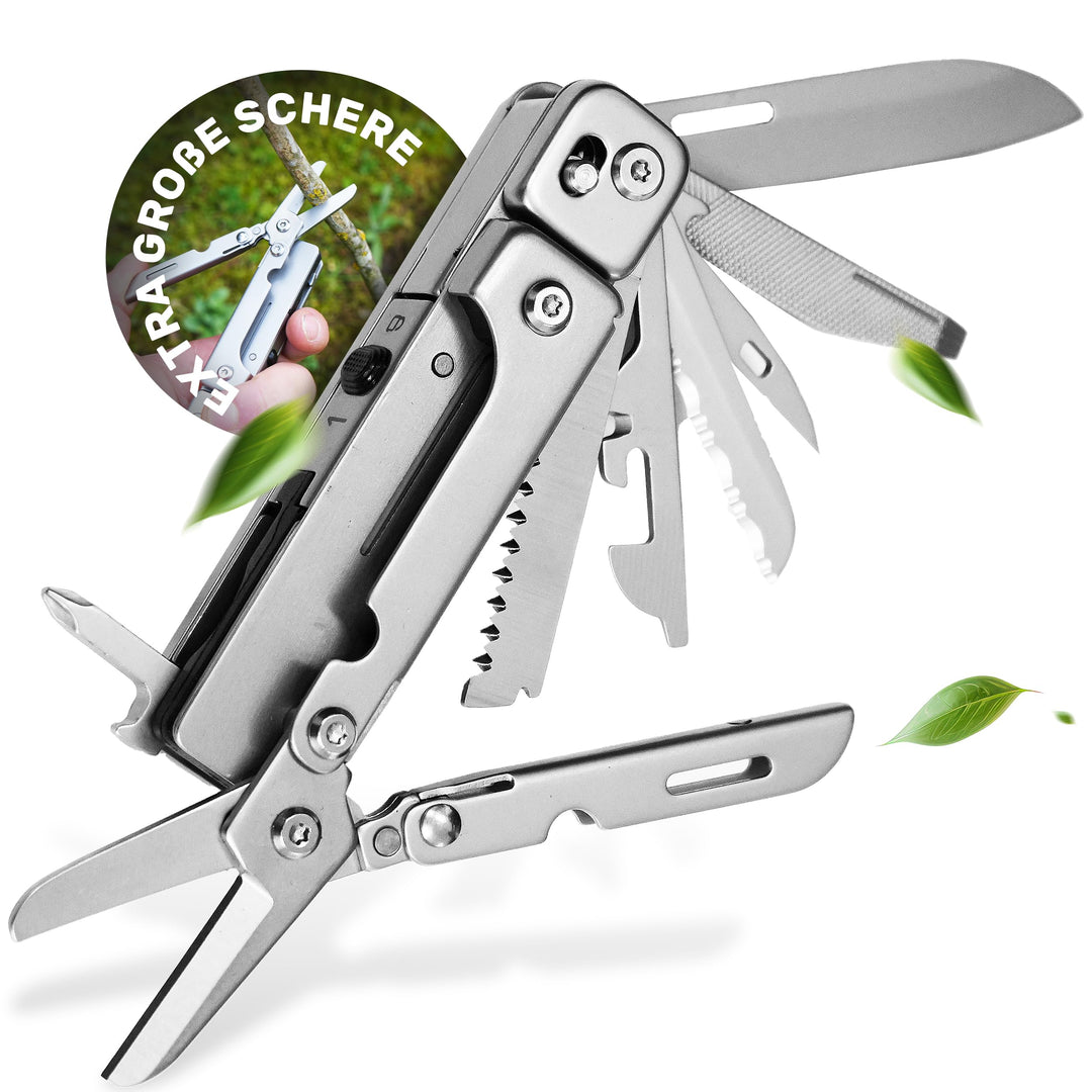 Multitool [440C Edelstahl] Outdoor Camping Survival Multitool Werkzeug Messer, Überlebensmesser, Tas