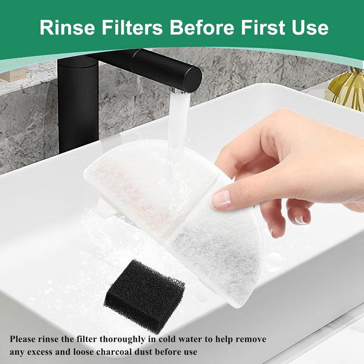 20 Stück Ersatzfilter für Trinkbrunnen, Katzenbrunnen 10 Stück Kohlefilter und 10 Stück Schaumfilter