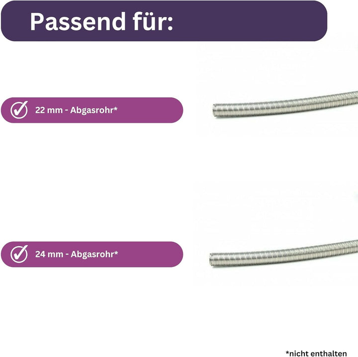 Autoterm Hitzeschutzschlauch Isolierung für Abgasrohr Abgasschlauch 22mm 24mm für Standheizung Länge