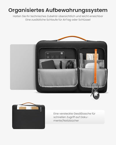 tomtoc 360° Tasche Hülle Kompatibel mit 15,6 Zoll Acer, ASUS, Dell, HP, Lenovo Laptop Notebook Chrom