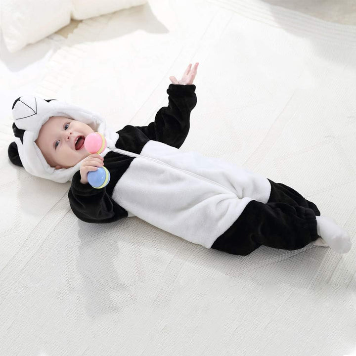 COOKY.D Unisex Winter-Overall mit Kapuze für Babys 2-36 Monate 2-5 Monate Panda, 2-5 Monate Panda