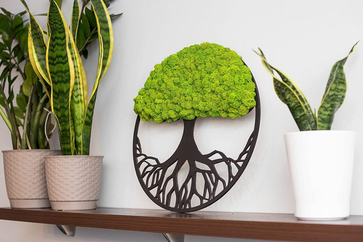 Wanddeko Moosbilder 40cm in Form Eines Baumes - Schön Aussehender Wand Baum - Bringen Sie Leben Ihre