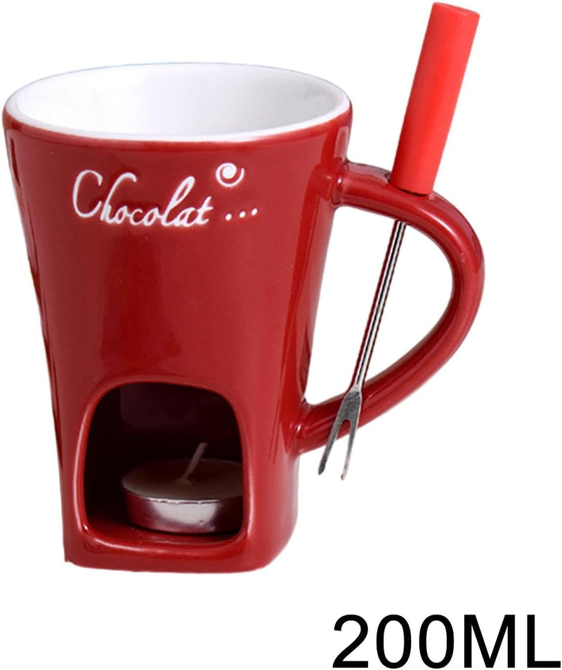 Fonduetasse – Fonduetassen-Set | Keramik-Fondue-Tasse | Teekerzen-Fondue-Set | Hot Pot Keramik-Schme