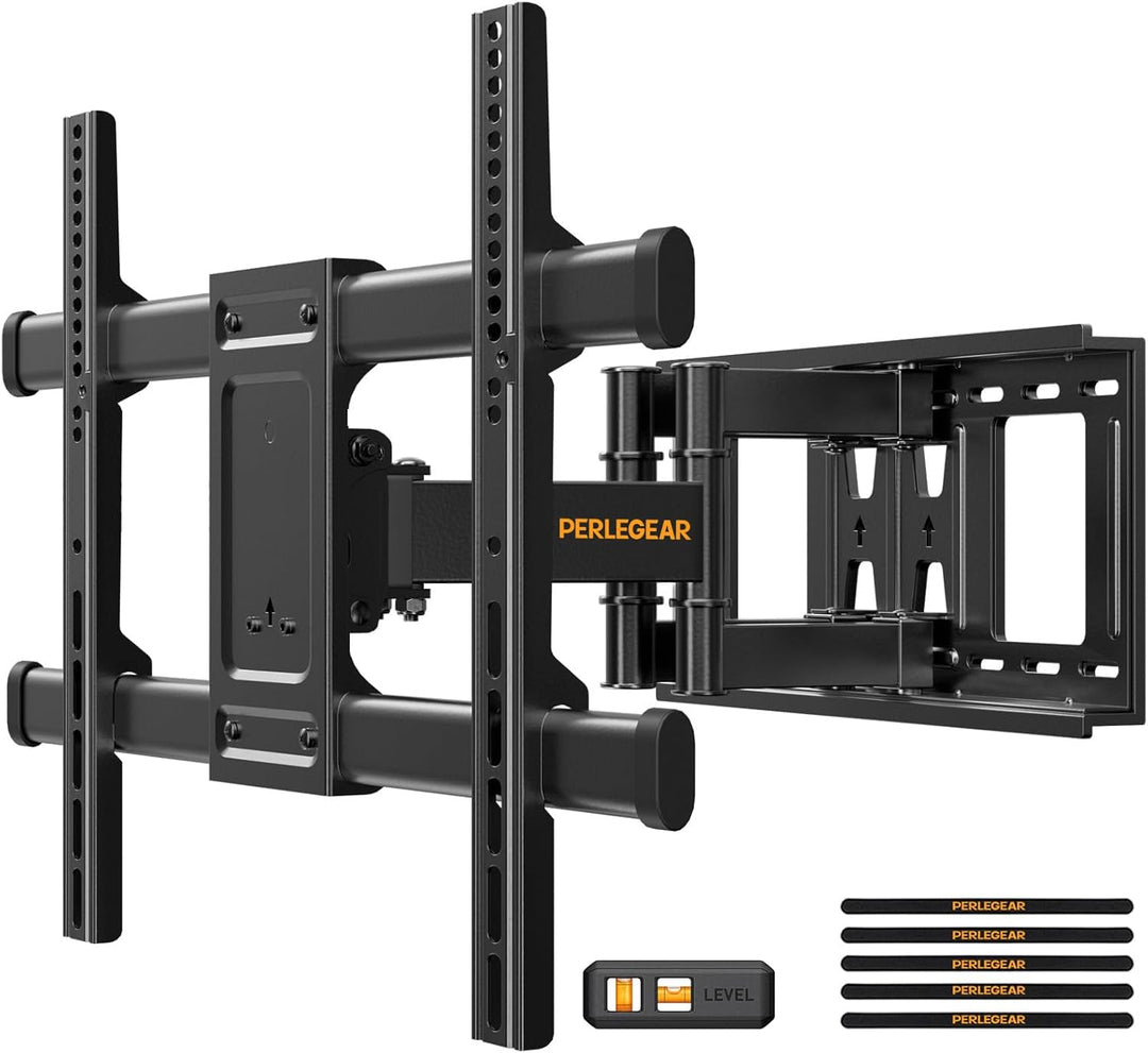 Perlegear TV Wandhalterung Schwenkbar Neigbar für 37-84 Zoll Flach &amp; Curved Fernseher, TV Halterung