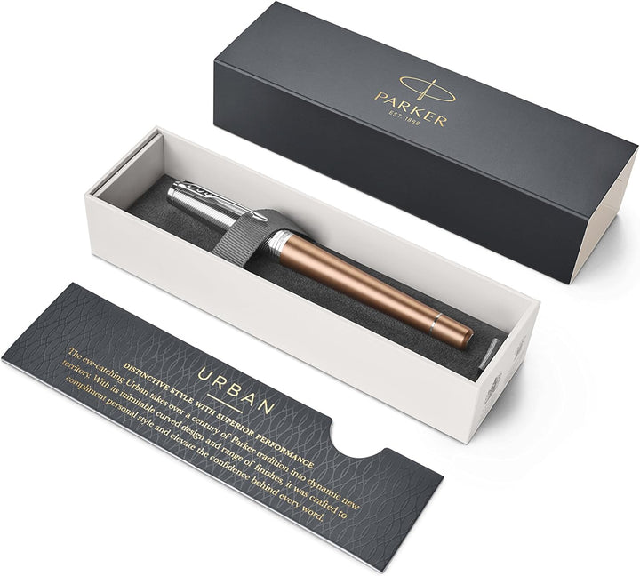 Parker Urban-Füllfederhalter, Premium Orange, Federstärke M, mit blauer Tinte (1931624) Geschenkbox