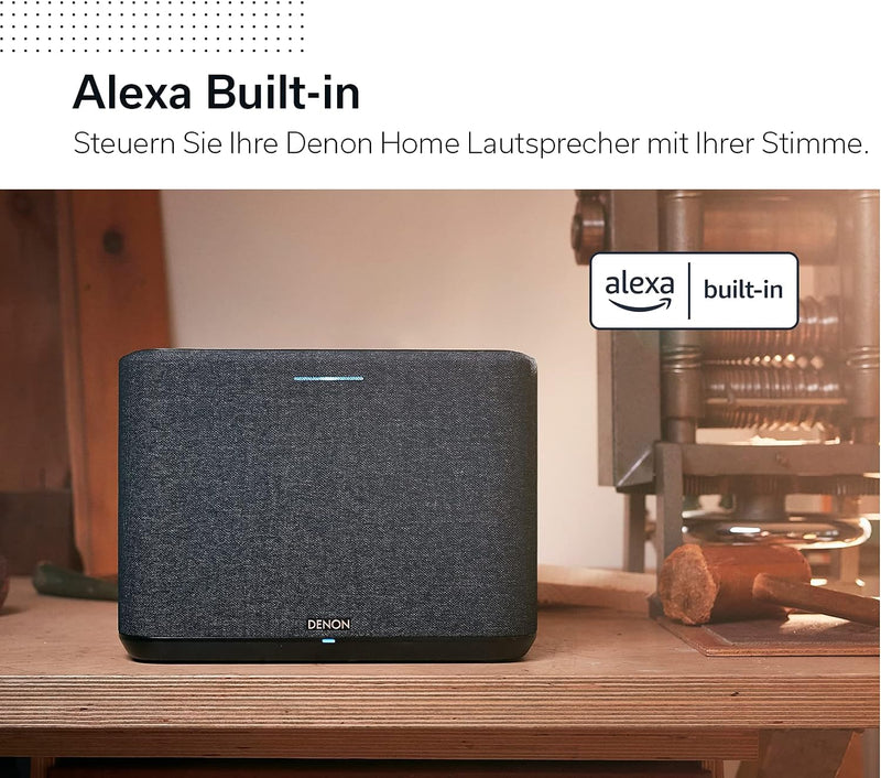 Denon Home 250 Multiroom-Lautsprecher, HiFi Lautsprecher mit HEOS Built-in, Alexa integriert, WLAN,