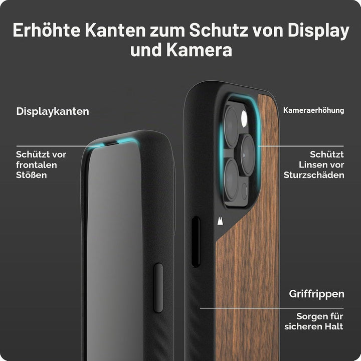 Mous Hülle für iPhone 15 Pro MagSafe Kompatibel Case - Limitless 5.0 - Walnuss - Handyhülle iPhone 1