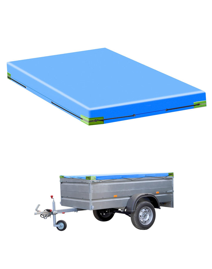 QWORK® Anhänger Flachplane mit Planenseil - 160 x 115 x 7,5 cm - Verstärktes 420D PVC Material, 160