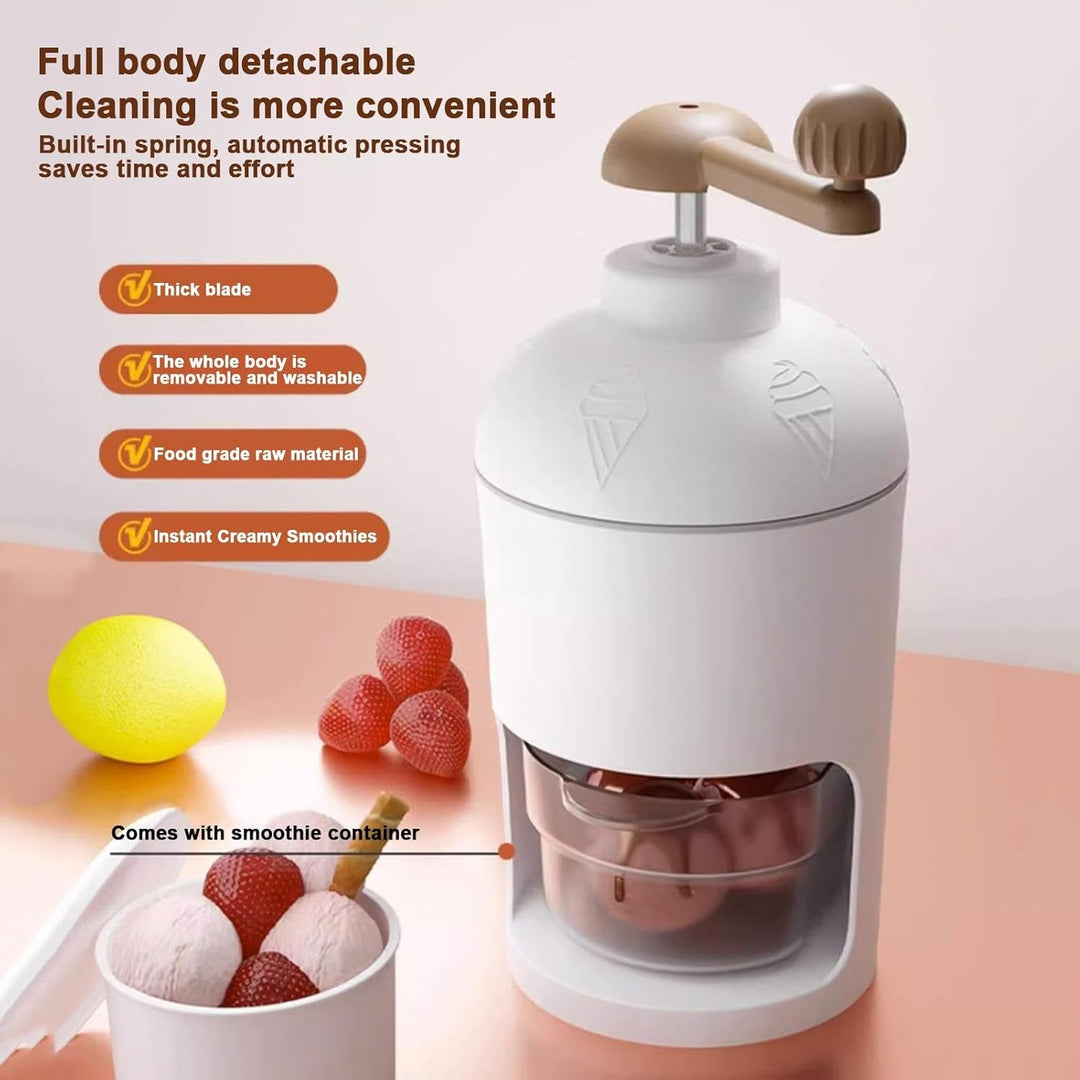 Slushy Maker Und Eismaschine, Eiscrusher Mit Manueller Kurbel, Ice Crusher Ideal Für Unterwegs