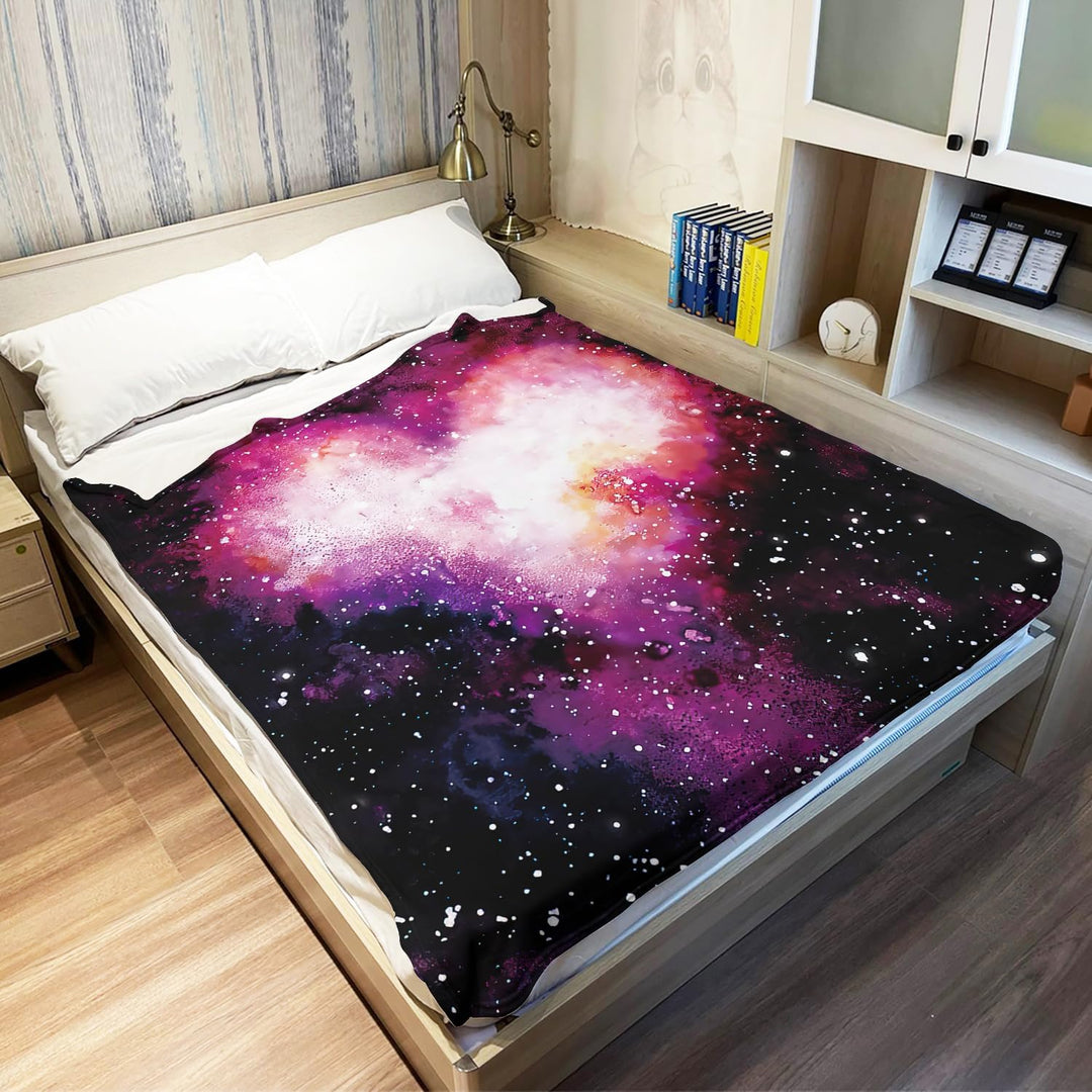 YISUMEI Decke 150x200 cm Kuscheldecken Sanft Flanell Weich Fleecedecke Herz Galaxie Muster