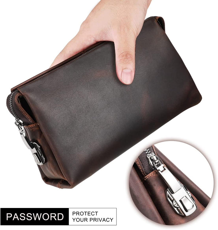 Contacts Herren Echtes Leder Ausweis Handyhalter Reissverschluss Coin Key Clutch Geldbörse Handtasch