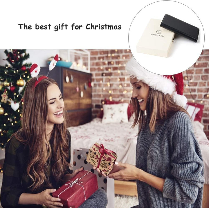 VISOUL Hülle für iPhone 12 Pro, iPhone 12 Handyhülle [100% Echtleder] [Lifetime Garantie] [RFID Schu