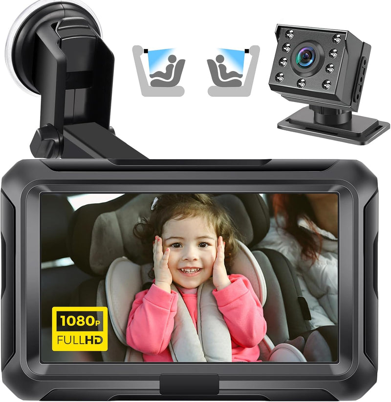 Zacro Baby Auto Spiegel HD 1080P mit Kamera, Auto Rücksitzspiegel , Babyspiegel Rückansicht Monitor,