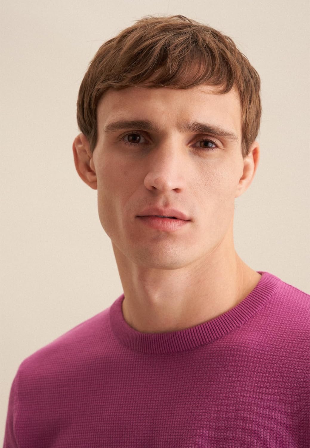 Seidensticker Herren Pullover - Regular Fit - Rundhalsausschnitt - Langarm - 100% Baumwolle M Rot, M