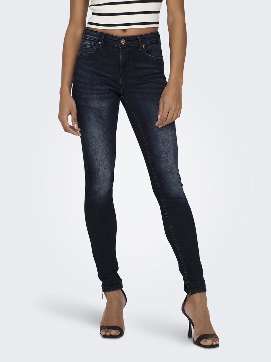 ONLY Female Skinny Jeans ONLKENDELL Mittlere Taille Skinny Fit Jeans 25W / 30L Dark Blue Denim, 25W