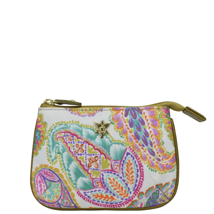 Anuschka Reise Pouch/Etui - Wanderlust Kollektion - Nylonstoff mit Leder Trim und Kunstdruck - Boho