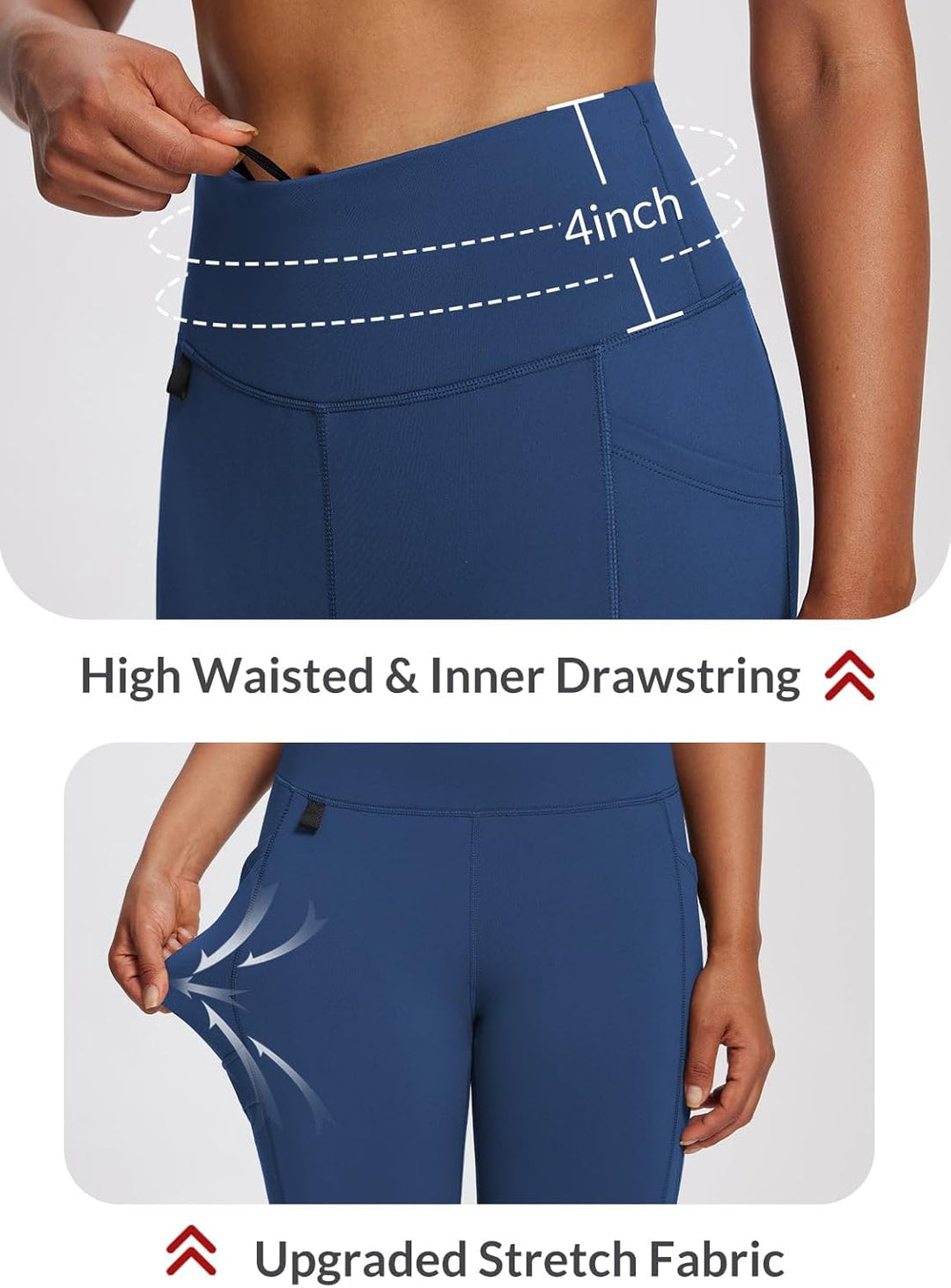 baleaf Damen Fleece gefütterte Leggings Wasserabweisend Hohe Taille Wanderleggings Thermo Leggings F