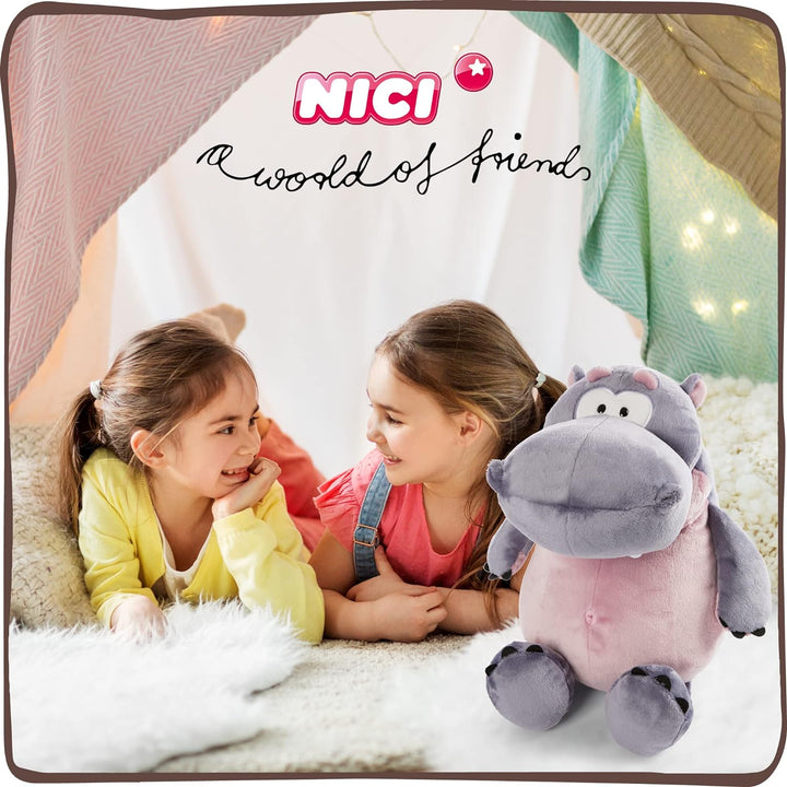 NICI Kuscheltier Nilpferd DJ Nilbert 50cm – Nachhaltiges Plüschtier Nilpferd für Mädchen, Jungen & B