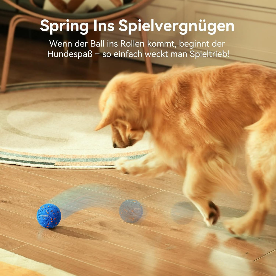 Cheerble Wicked Ball AIR - Interaktiver Hundeball mit 3 Spielmodi, Blau, Blau