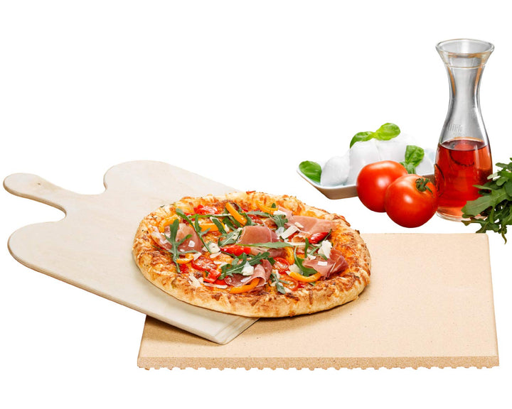 ROMMELSBACHER Pizza-/Brotbackstein Set PS 16 - Stein aus natürlicher Schamotte, lebensmittelecht, 35