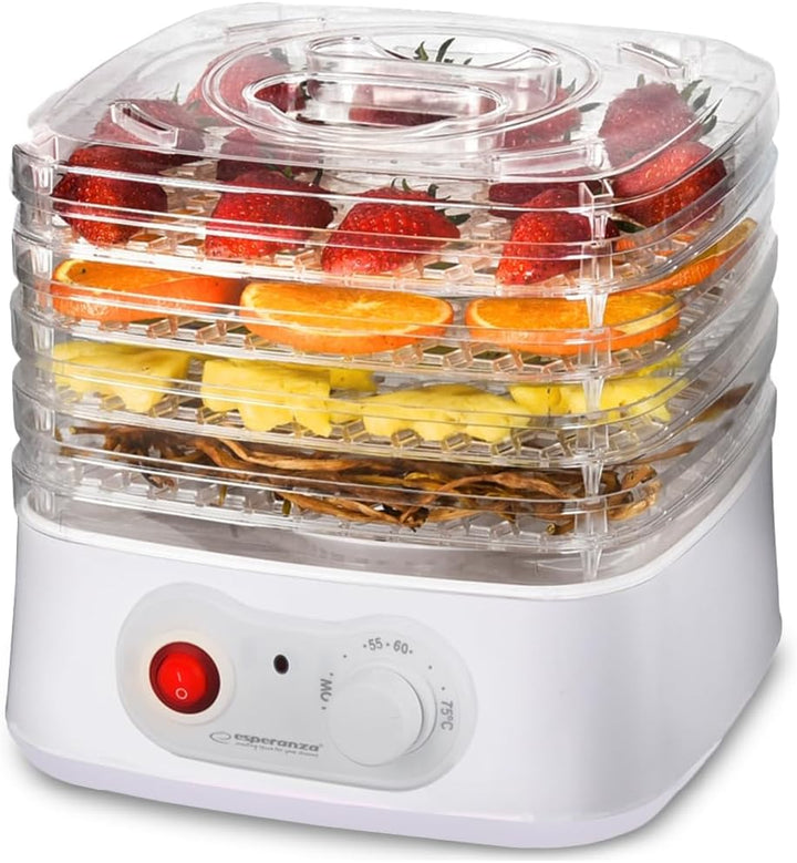 Esperanza EKD004 Food Dehydrator Transparent White 250 W, Weiss
