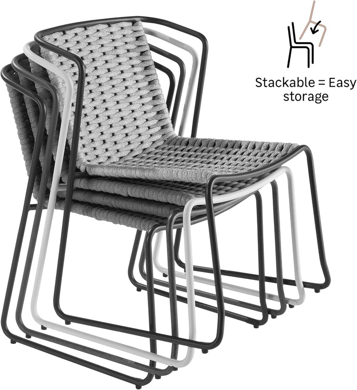 NATERIAL - 2er Set Gartenstühle LIVIA - 2 x Gartensessel - 63,5 x 58 x 80,5 cm - Stapelbar - Terrass