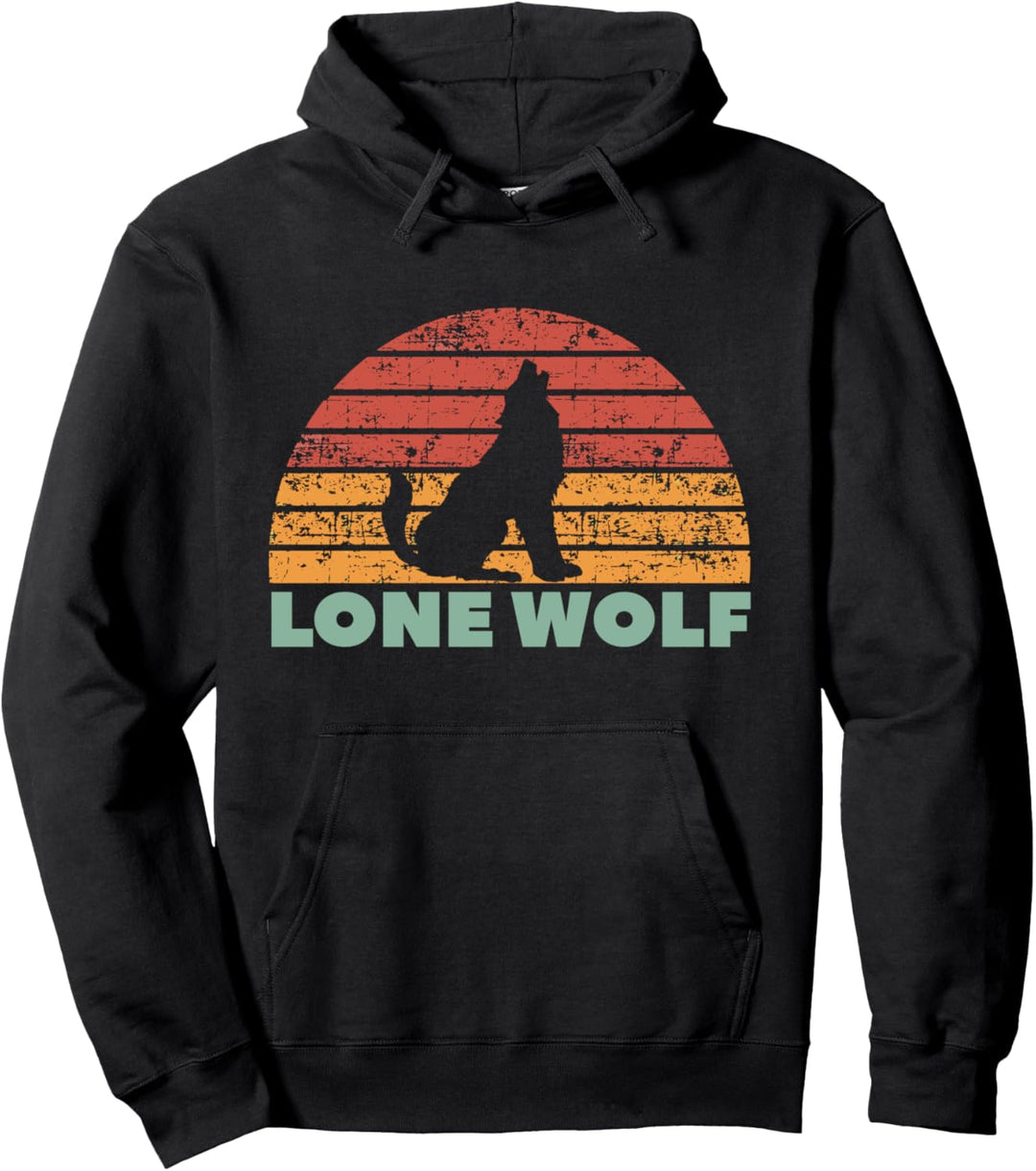 Vintage Lone Wolf Loner Sigma Wolf Lovers Pullover Hoodie