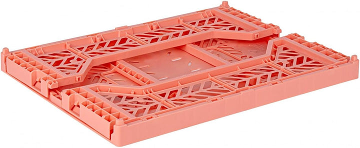 AYKASA Klappkiste, stabile Faltkiste aus Kunststoff, stapelbar, Salmon, Midi (40x30x14cm) Salmon Mid
